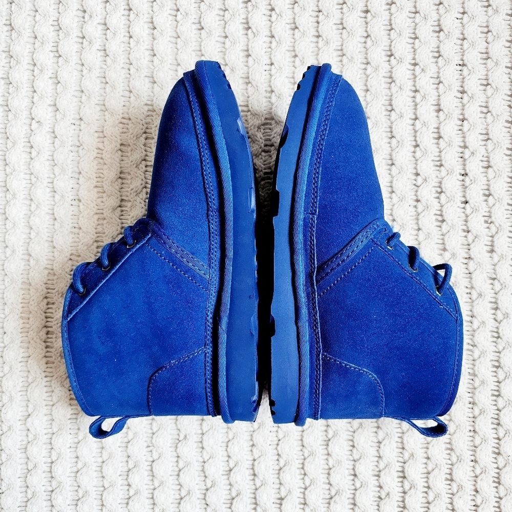 UGG Neumel II Chukka Boots Unisex Dive Blue Leather Suede Wool Lined Big Kid 3 - Picture 7 of 16